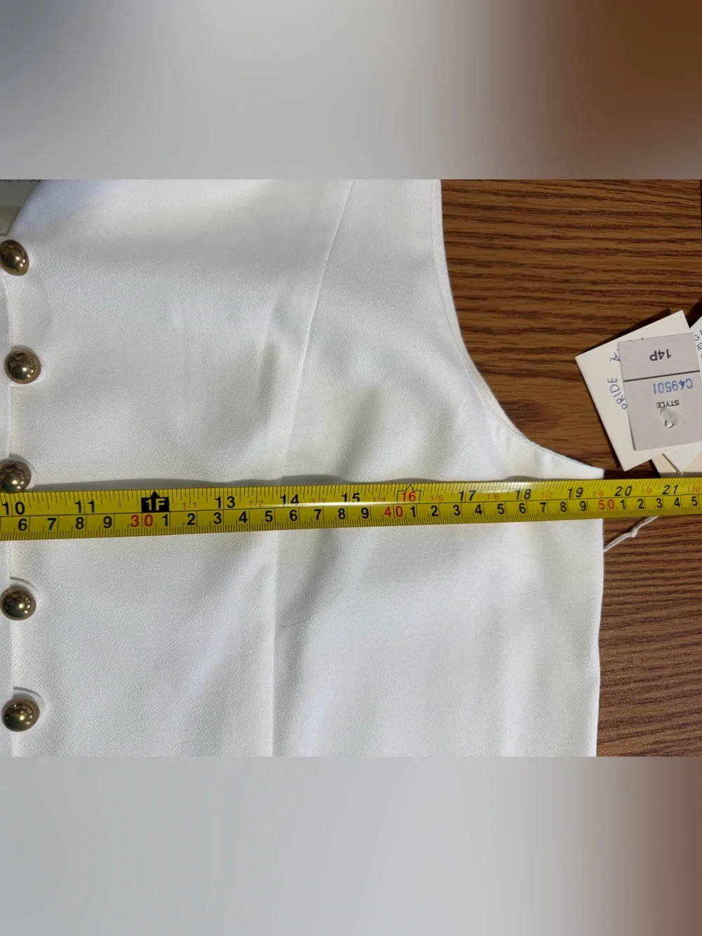 Career Pant Set -Sleeveless White & Navy, Gold Buttons -Matching Navy Pants NWT